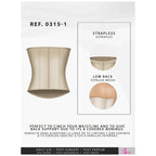Fajas Salome 0315-1 beige strapless waist trainer with 8 bonings, Colombian shapewear for post-surgery and daily use