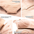 Fajas Salome 420 beige full-body Colombian shapewear with reinforced flat seams, zipper closure, and included bra for daily u