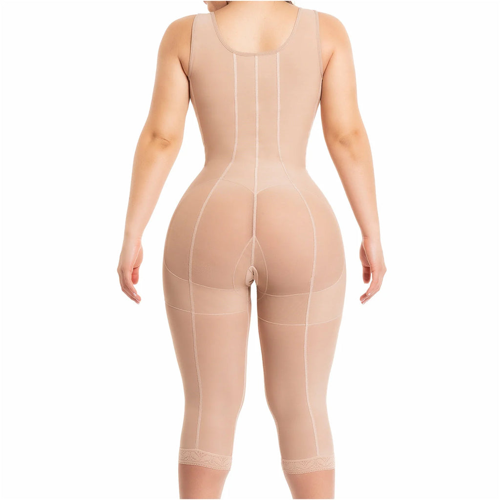 Fajas Salome 520 nude full-body post-surgery faja colombiana with butt-lifting seams, back view compression garment
