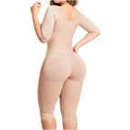 Fajas Salome 525 nude full-body post-surgery faja colombiana with arm sleeves and open-butt design, back view