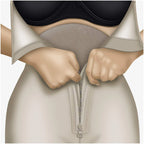 Fajas Salome 2507 beige Colombian shapewear faja colombiana with front zipper closure, compression garment for women front vi