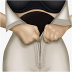 Fajas Salome 2507 beige compression garment with front zipper closure, Colombian shapewear body shaper for women