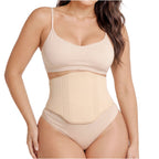Fajas Salome 2516NEU beige waist cincher belt with boning panels, Colombian shapewear compression garment for daily shaping
