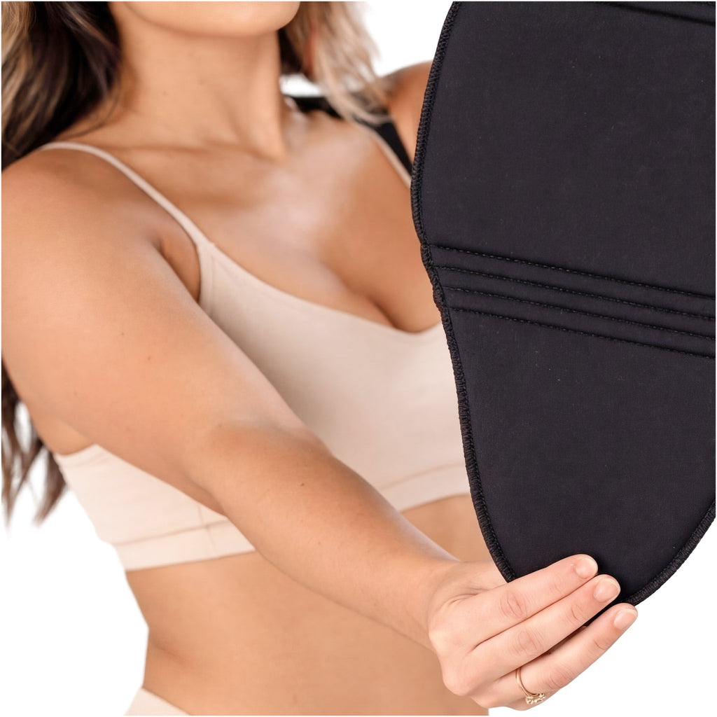 Fajas Salome 2516NEU black neoprene abdominal board compression pad, Colombian shapewear post-surgery faja accessory