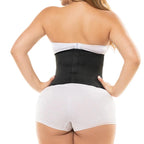 Fajas Salome 330 black perforated waist trainer back view, Colombian shapewear compression garment for daily slimming