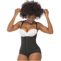 Fajas Salome 412 black open-bust panty body shaper with hook closure, daily Colombian shapewear for women front view