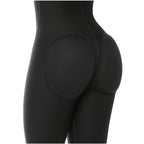 Fajas Salome 518 black full-body post-surgery faja with butt lift padding, Colombian shapewear compression garment side view