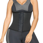 Fajas Salome 852 black waist trainer with hook closure, Colombian shapewear for women daily compression and workout support
