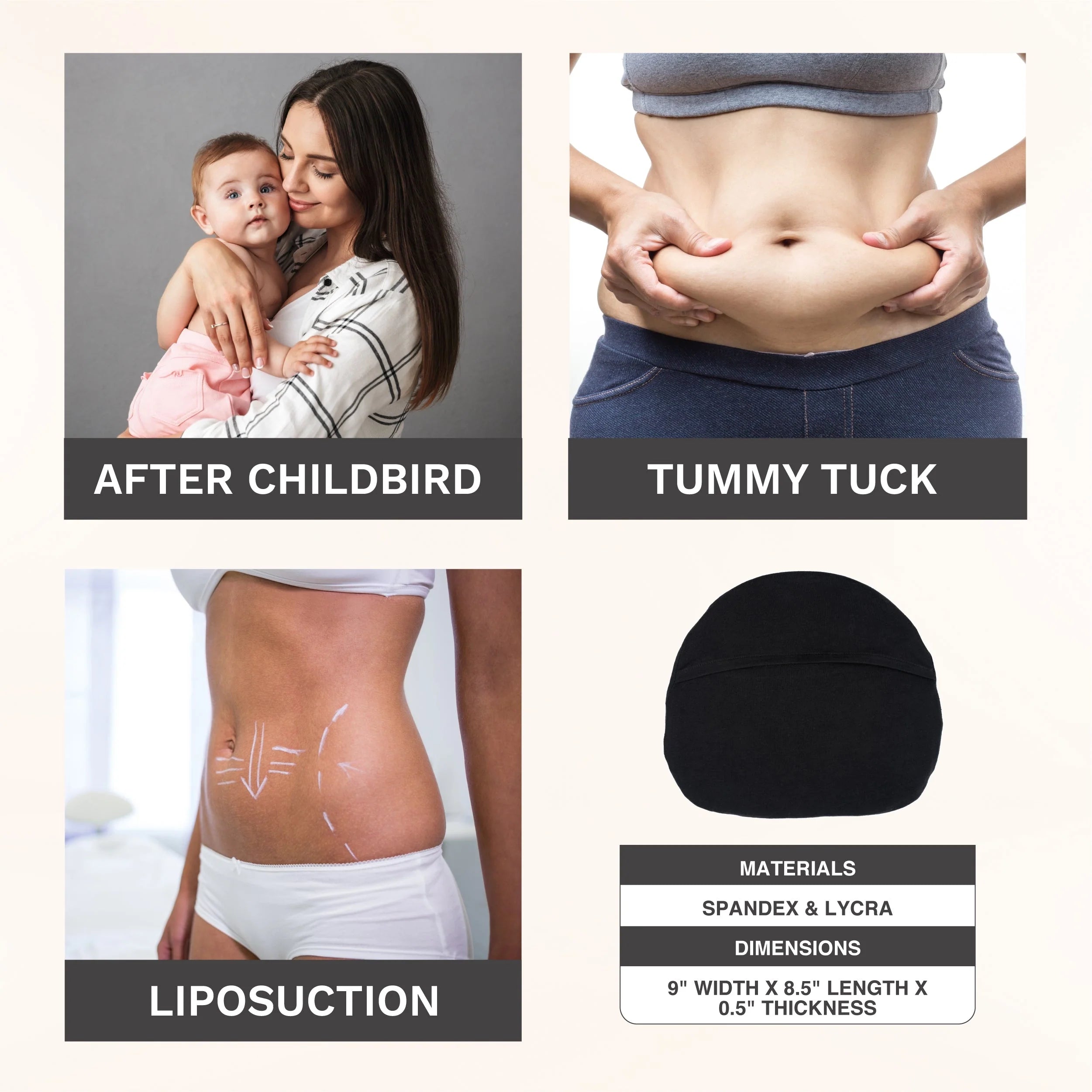 Fajas Salome 2507 black abdominal foam board post-surgery Colombian shapewear for tummy tuck liposuction and postpartum recov