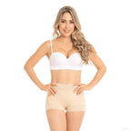 Fajas MyD MYD0211 nude shaper shorts with lace waistband, Colombian shapewear boyshort faja for daily tummy control