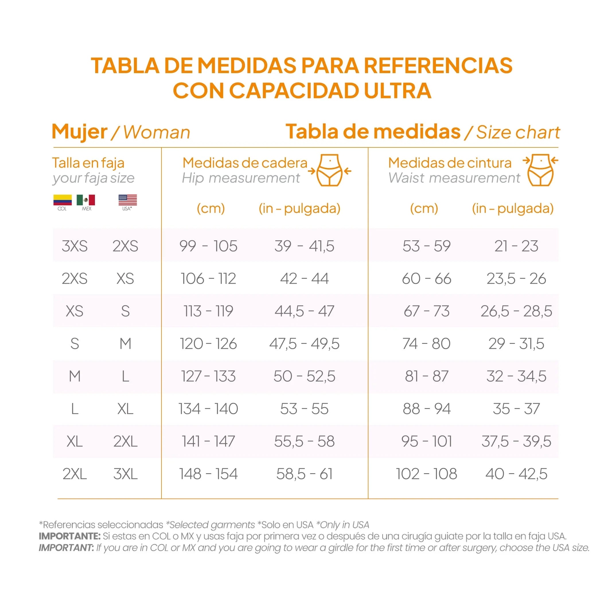 Fajas MyD MYD00728 Colombian shapewear size chart ultra capacity post-surgery compression faja colombiana women's sizing guid
