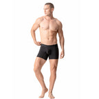 Diane and Geordi B2148 black men's boxer brief Colombian compression garment with contour pouch front view