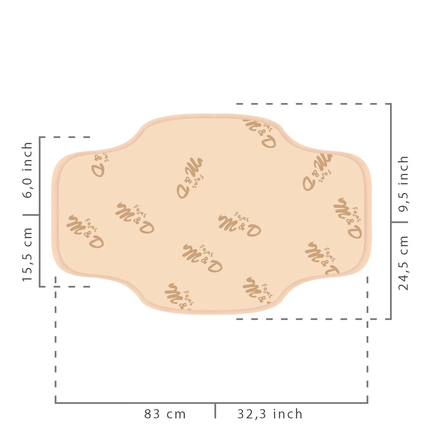 Fajas MyD MYD0101 beige abdominal foam board compression pad, Colombian shapewear post-surgery faja accessory top view