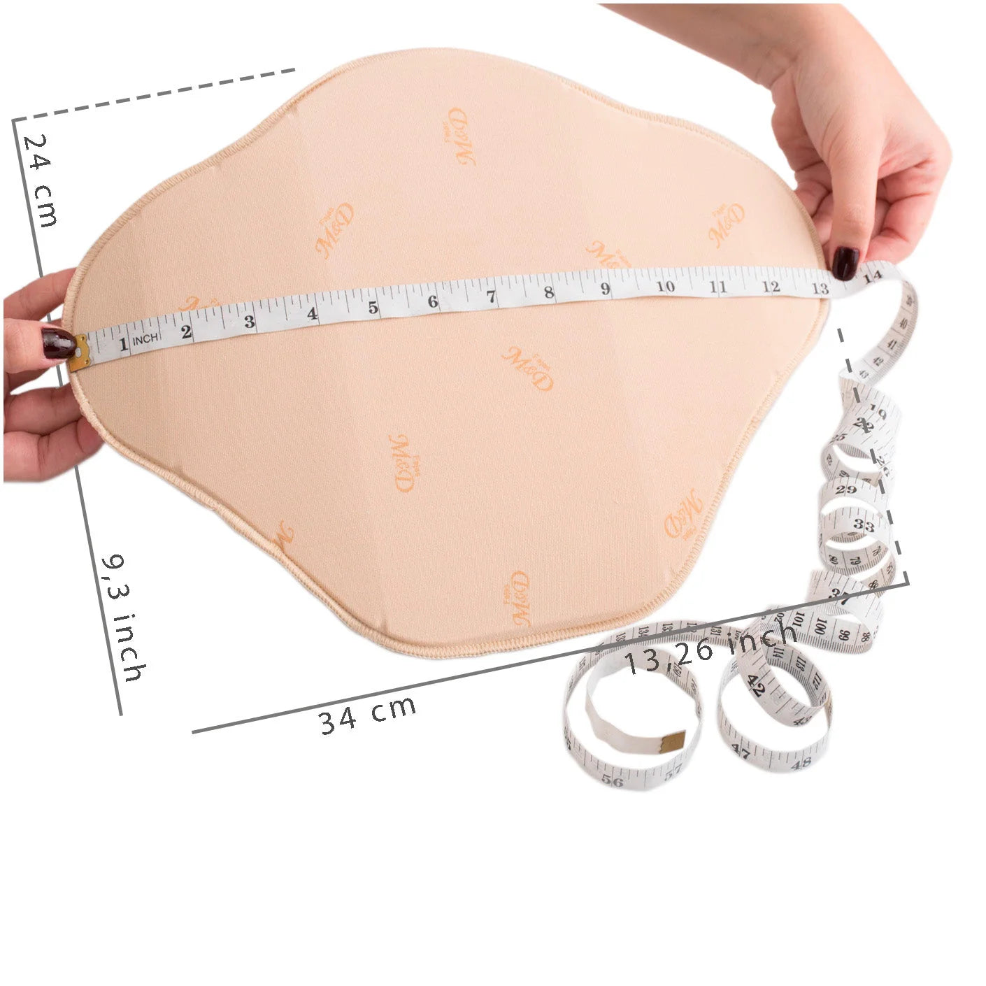 Fajas MyD MYD9104 beige compression pad 34cm x 24cm, Colombian shapewear post-surgery foam board accessory front view