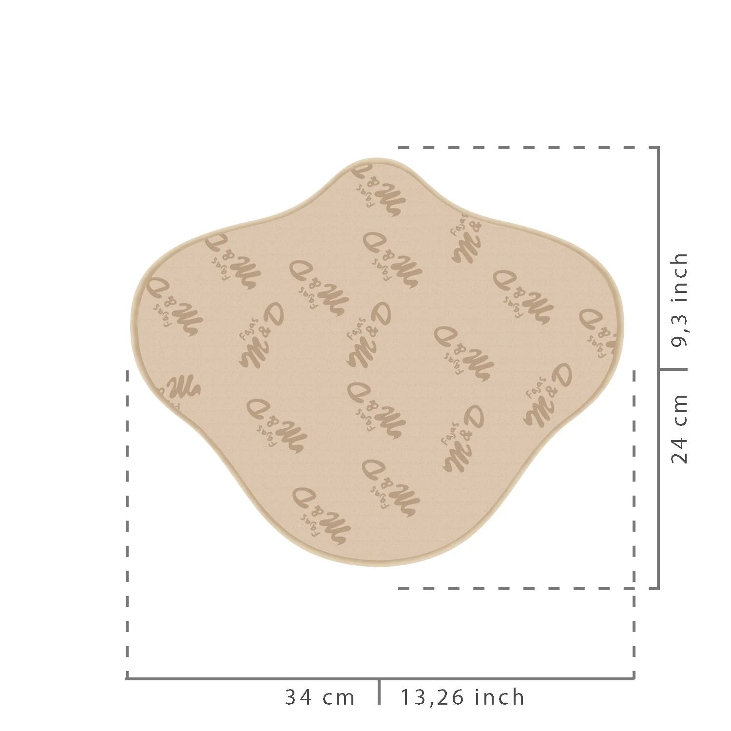 Fajas MyD MYD9104 beige foam lipo board pad with branded print, Colombian post-surgery compression garment accessory